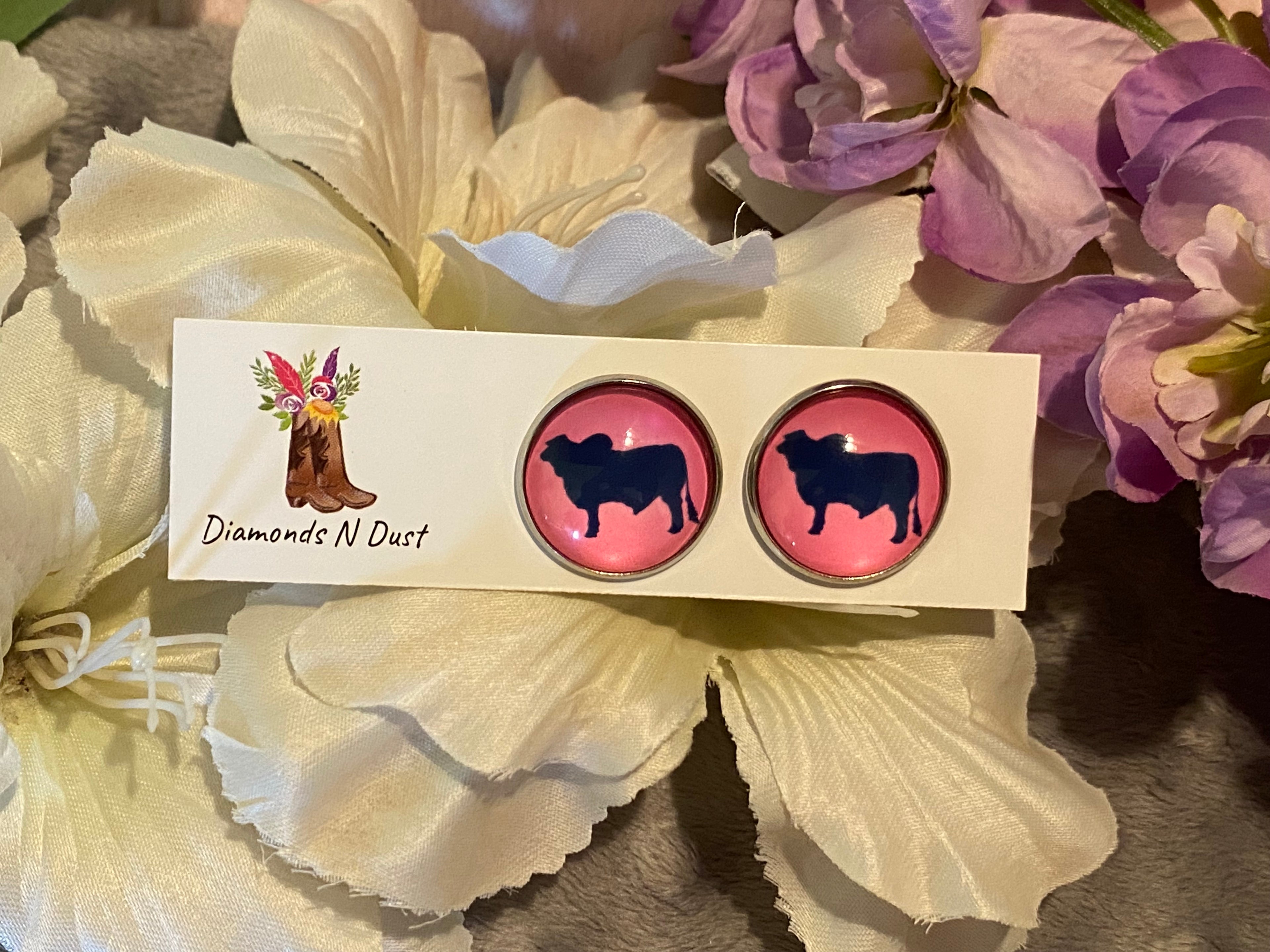 Stud earring - 20mm - Glass (8 design options)