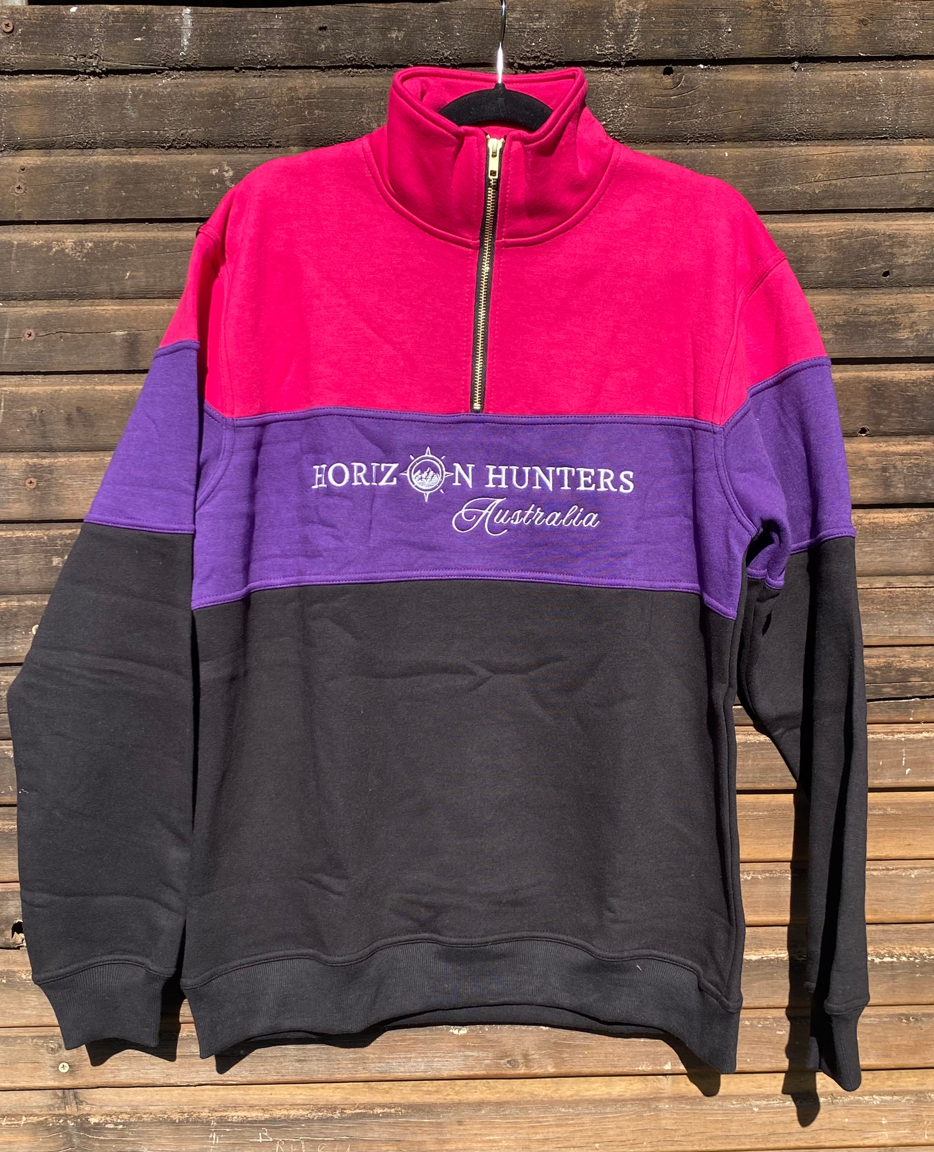 1/4 Zip jumper - Hot Pink, Purple & Black