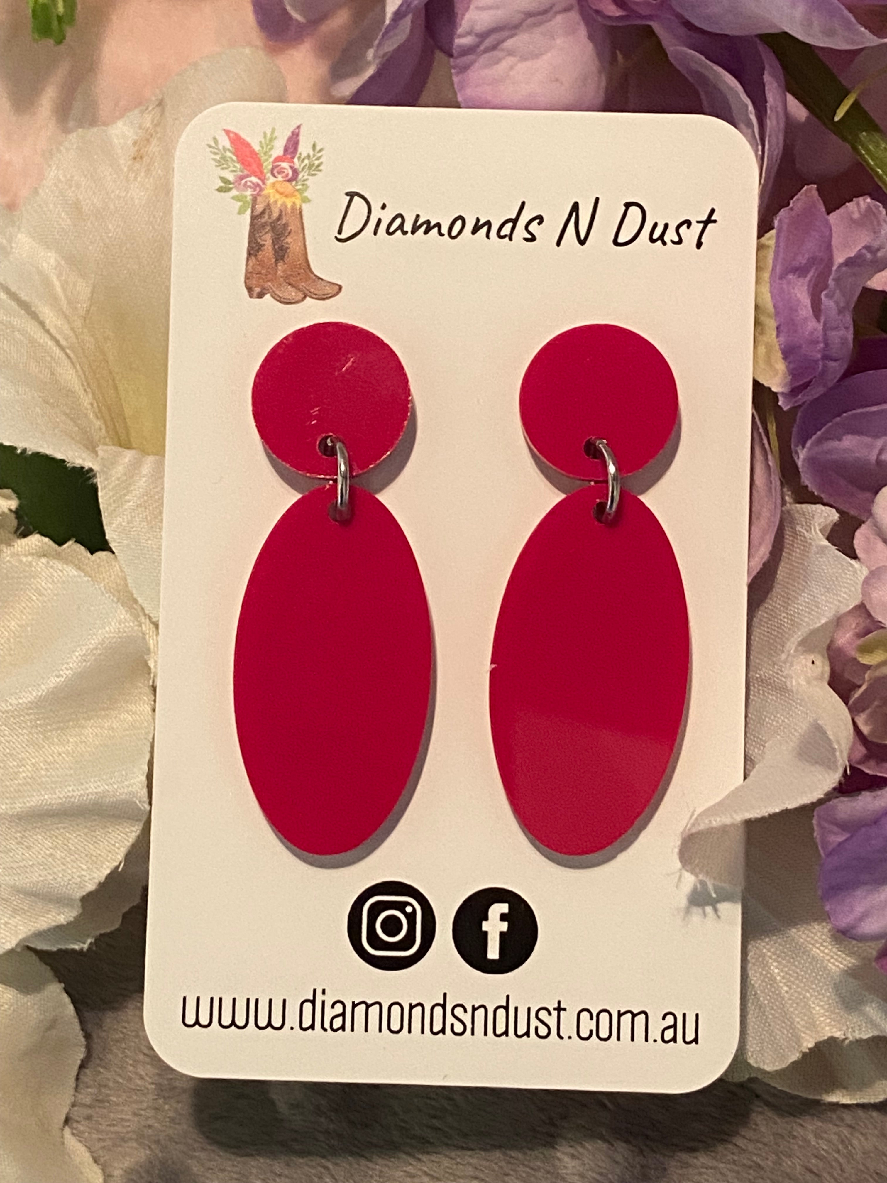 Dangle Earrings - Raspberry (2 styles)