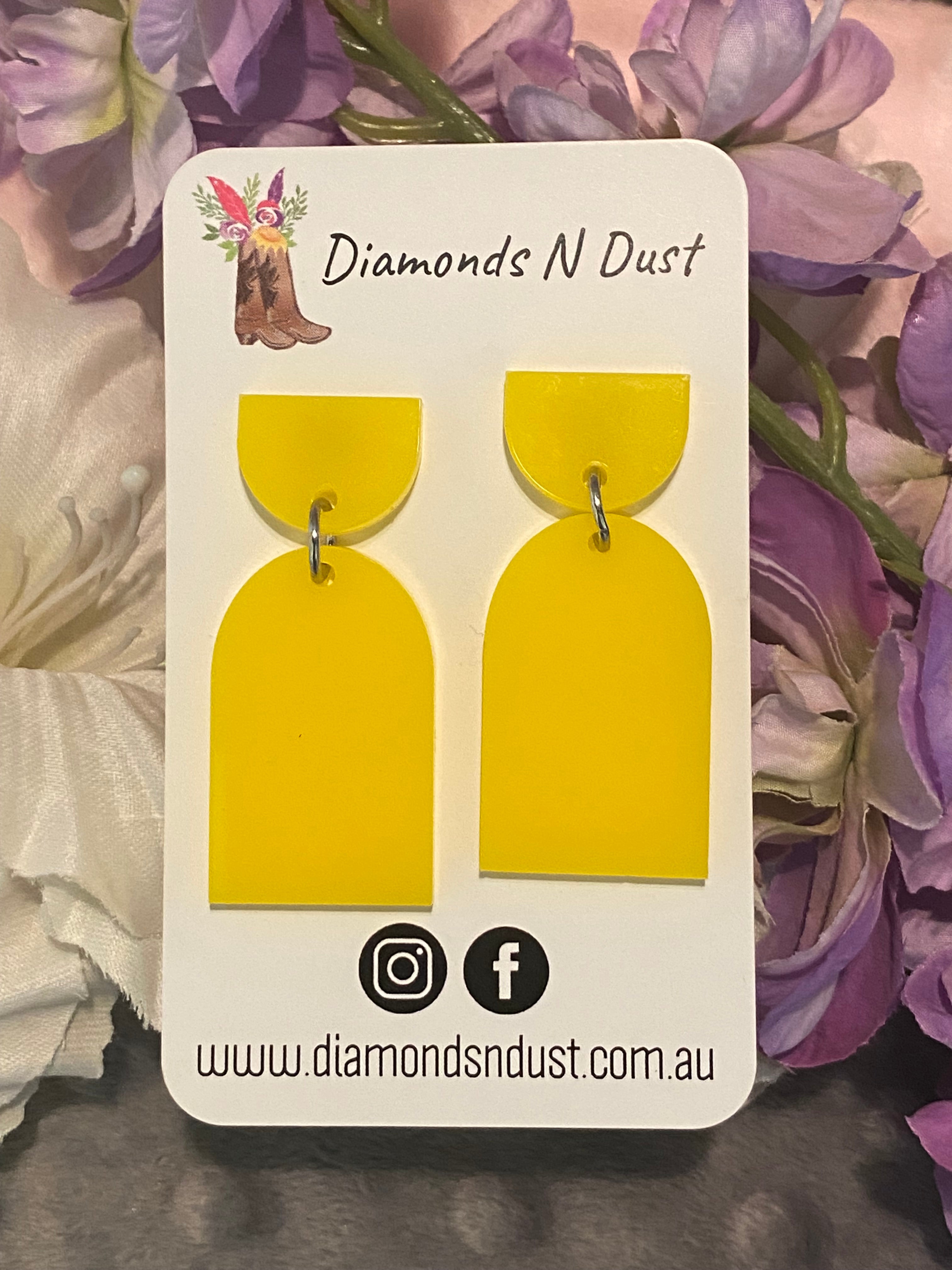 Dangle Earrings - Yellow Arch
