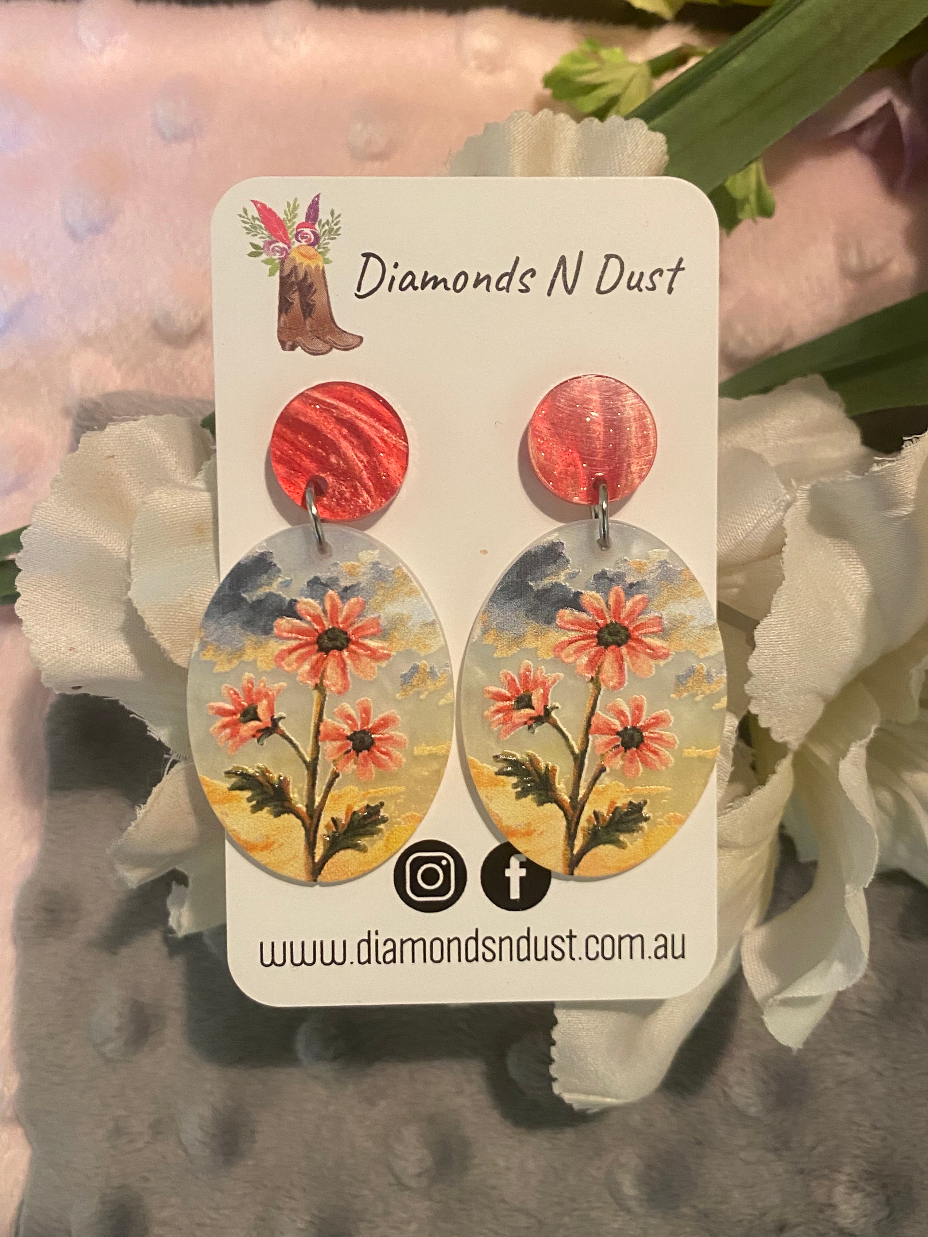 Dangle Earrings - Floral - 4 design options