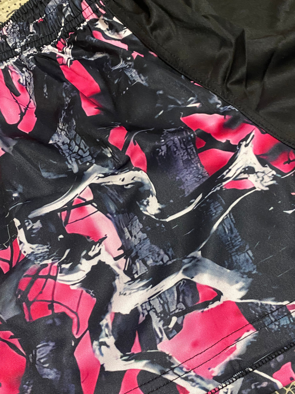 Footy Shorts - Pink camo with Compass logo - Zip pockets