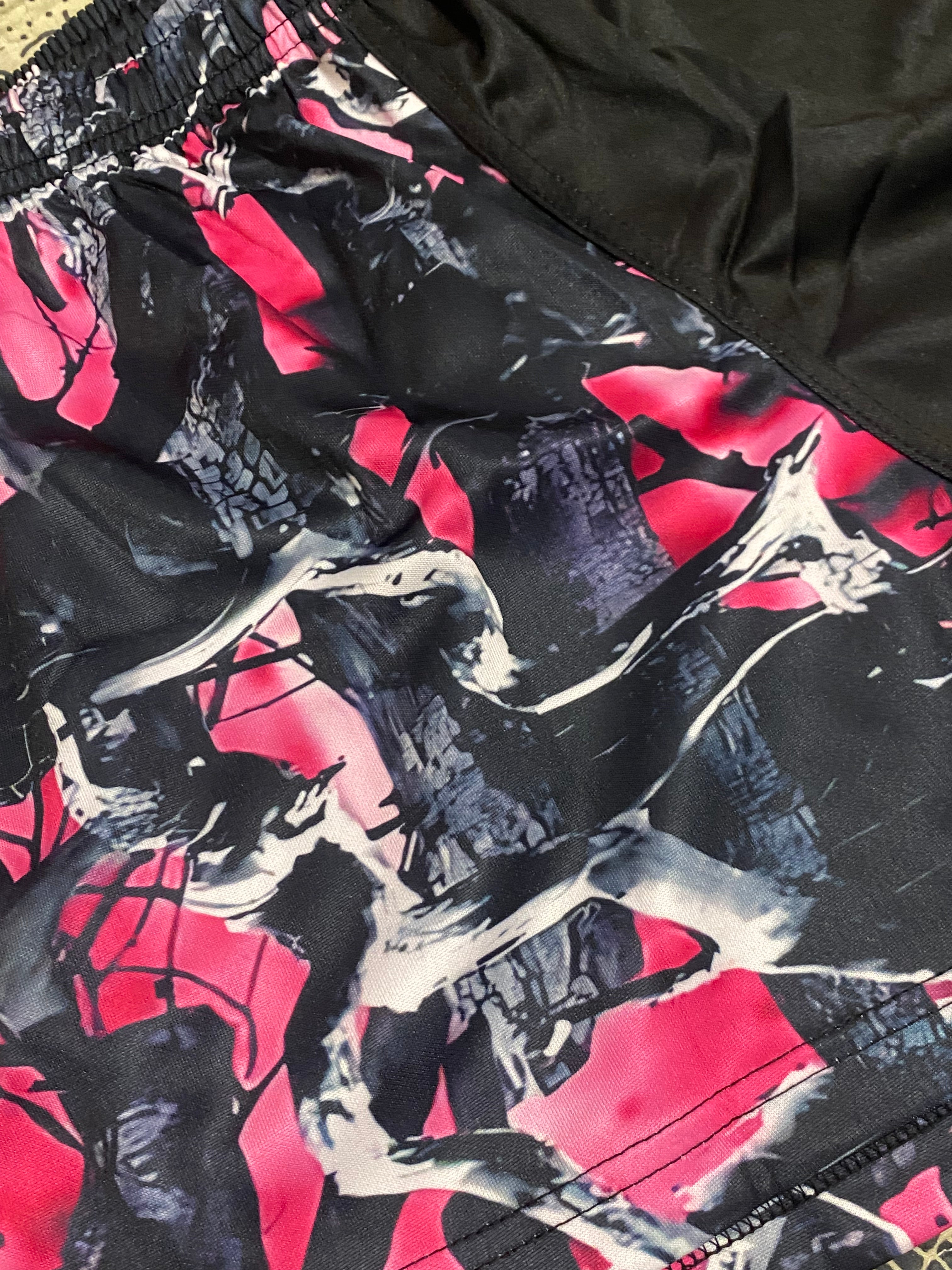 Footy Shorts - Pink camo with Compass logo - Zip pockets