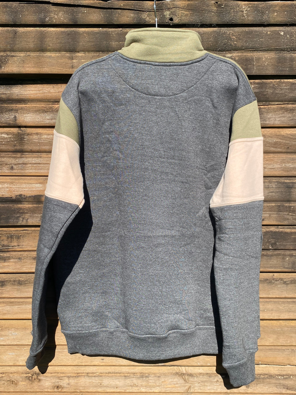 1/4 Zip jumper - Green, Sand & Charcoal