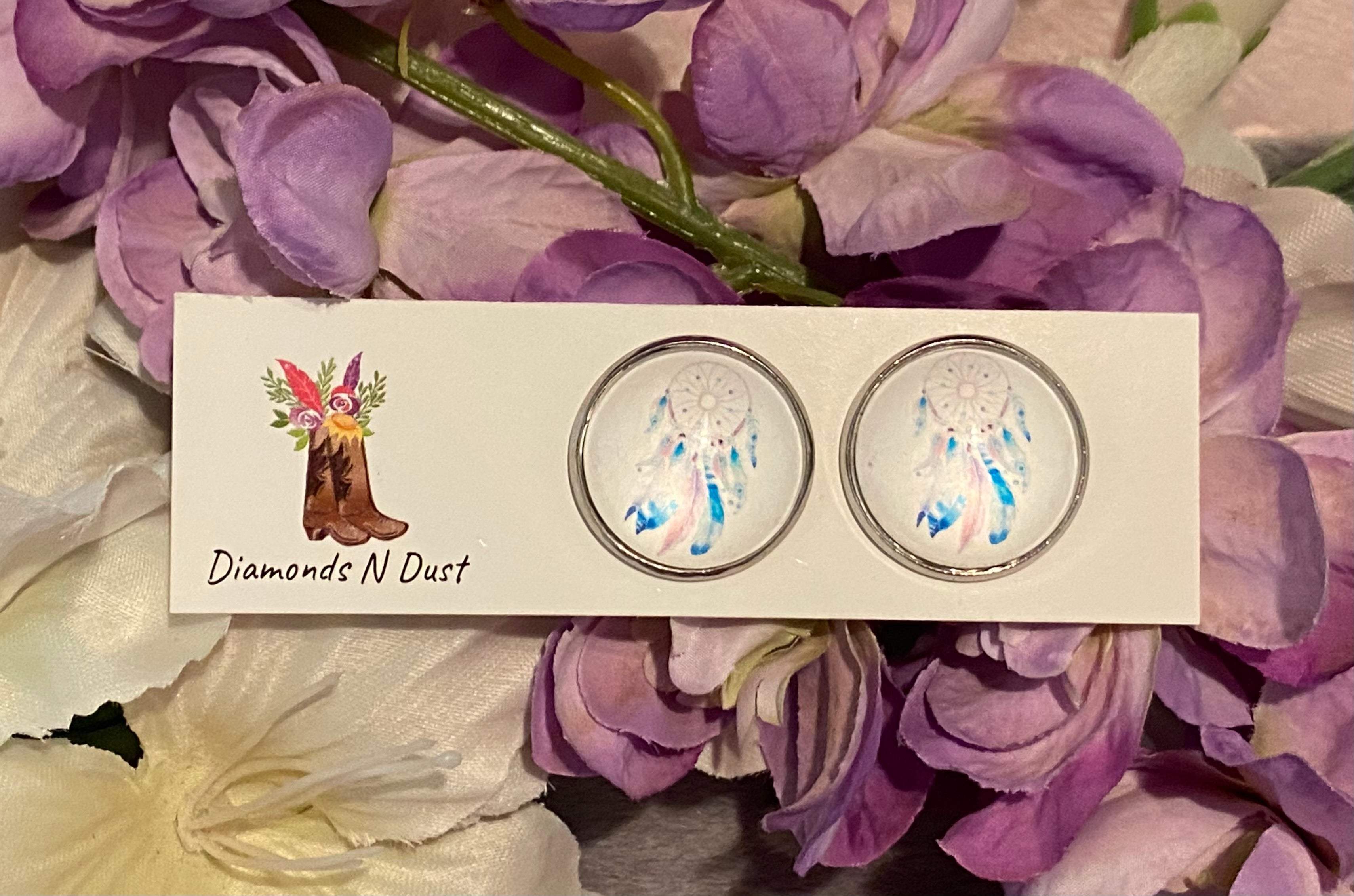 Stud earring - 20mm - Glass (8 design options)