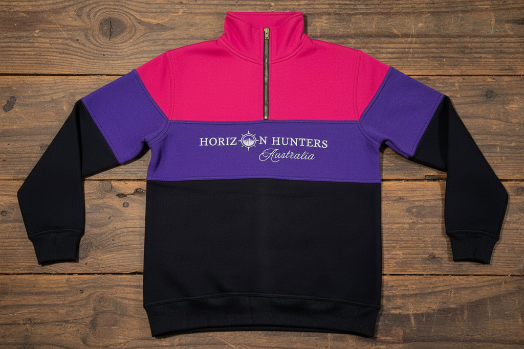 1/4 Zip jumper - Hot Pink, Purple & Black
