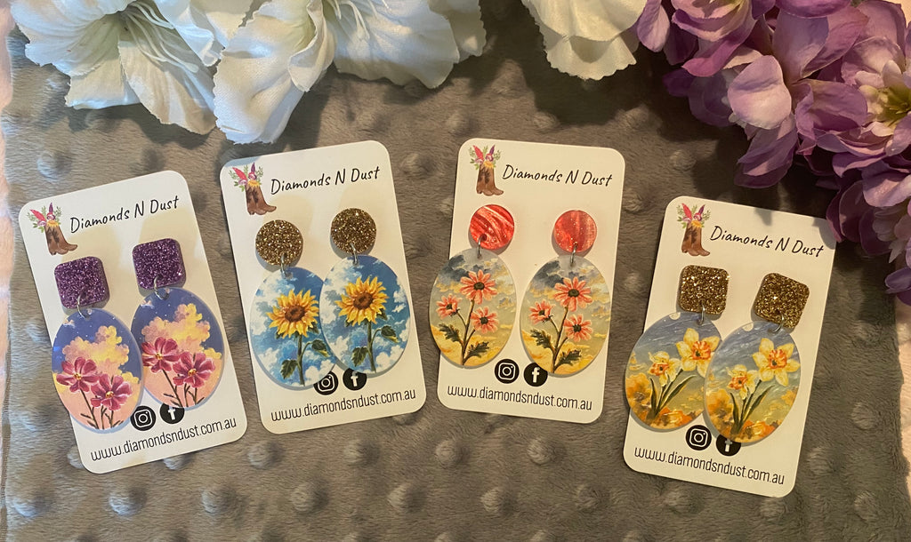 Dangle Earrings - Floral - 4 design options