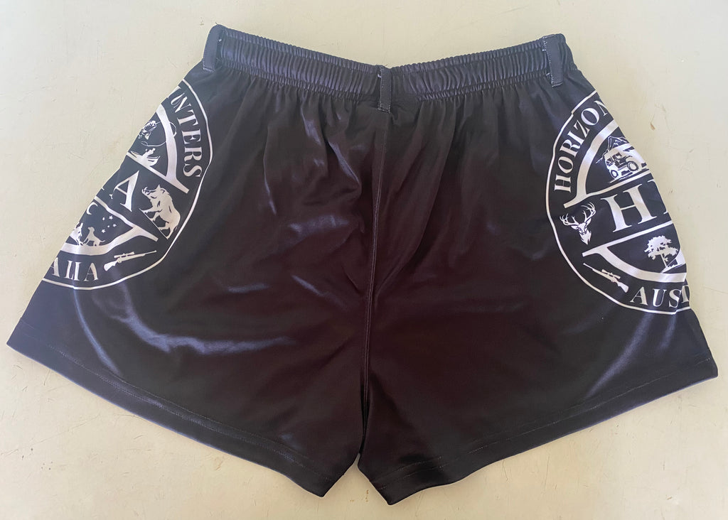 Kids - Footy Shorts - Black & White Logo - Pockets & belt loops