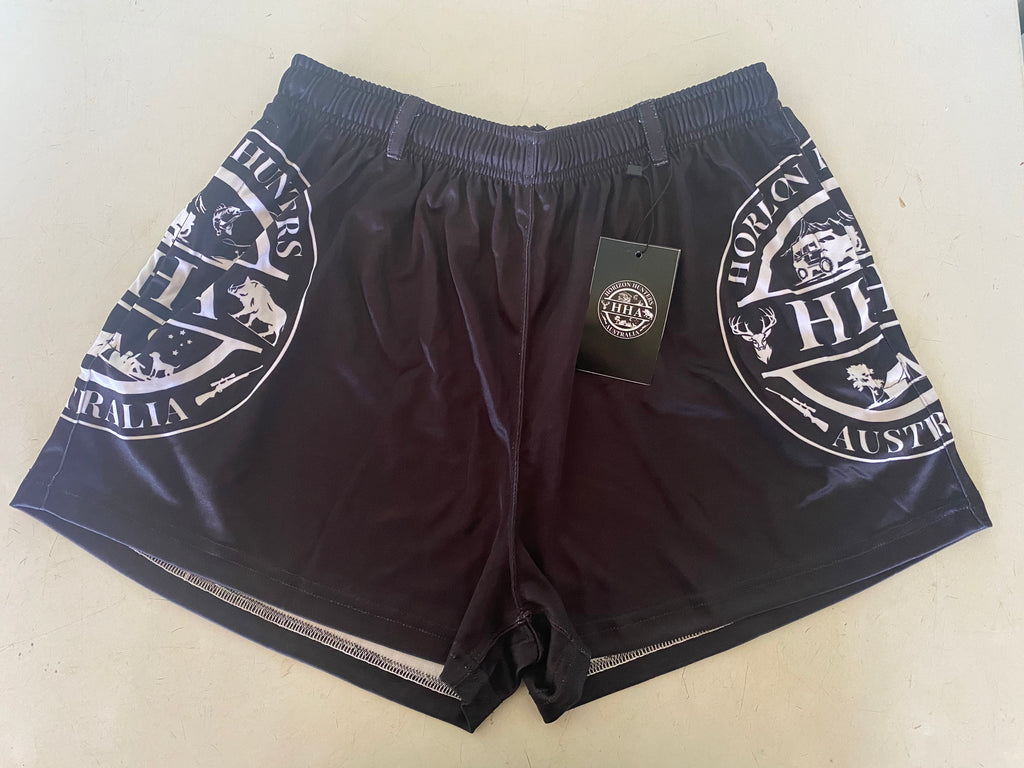 Kids - Footy Shorts - Black & White Logo - Pockets & belt loops