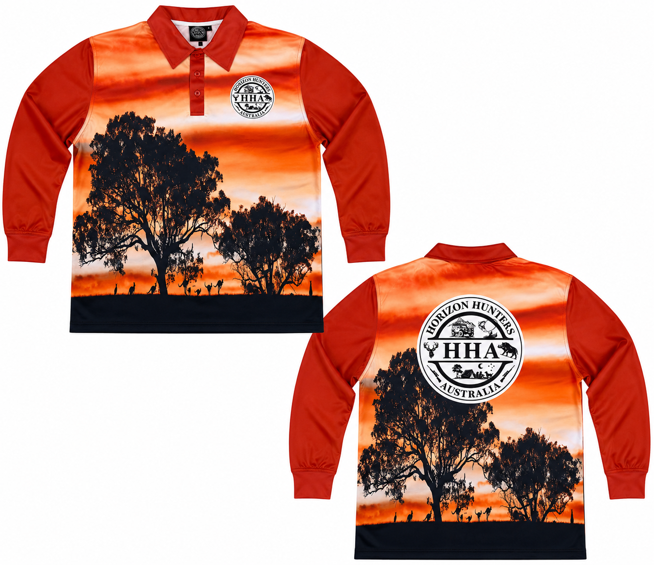 Fishing Shirt - Sunset & Kangaroo - size XS-4XL