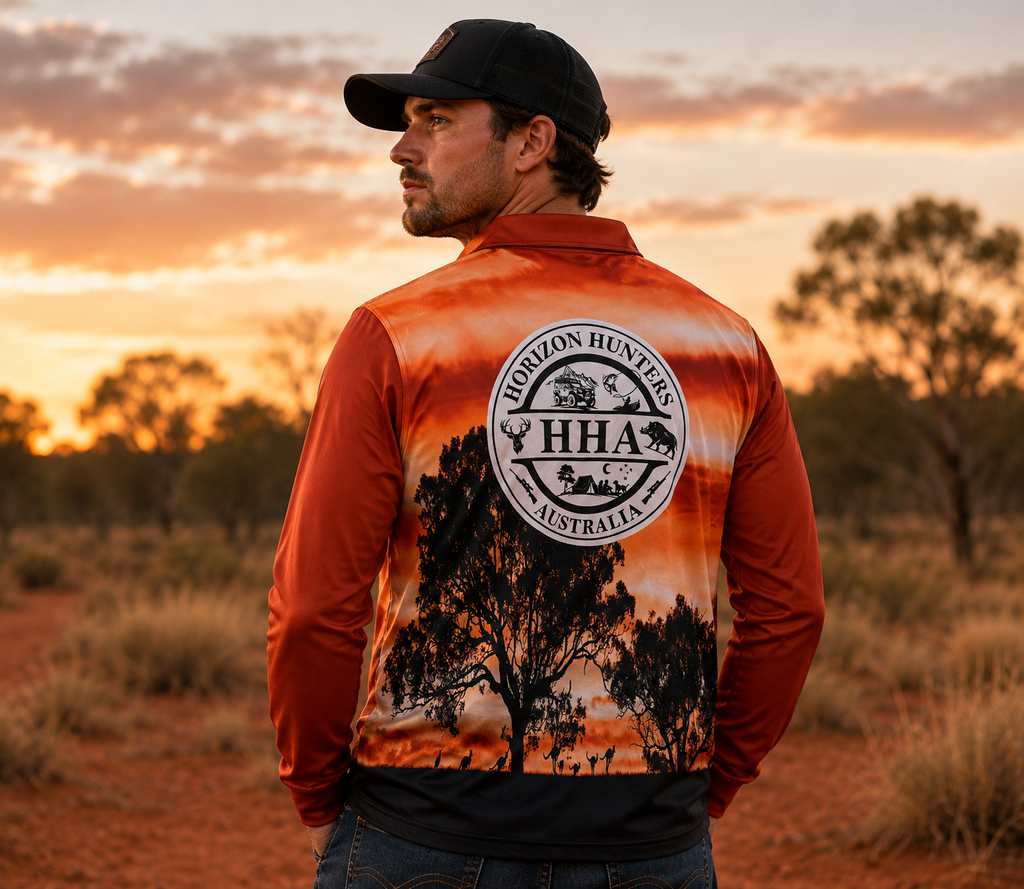 Fishing Shirt - Sunset & Kangaroo - size XS-4XL