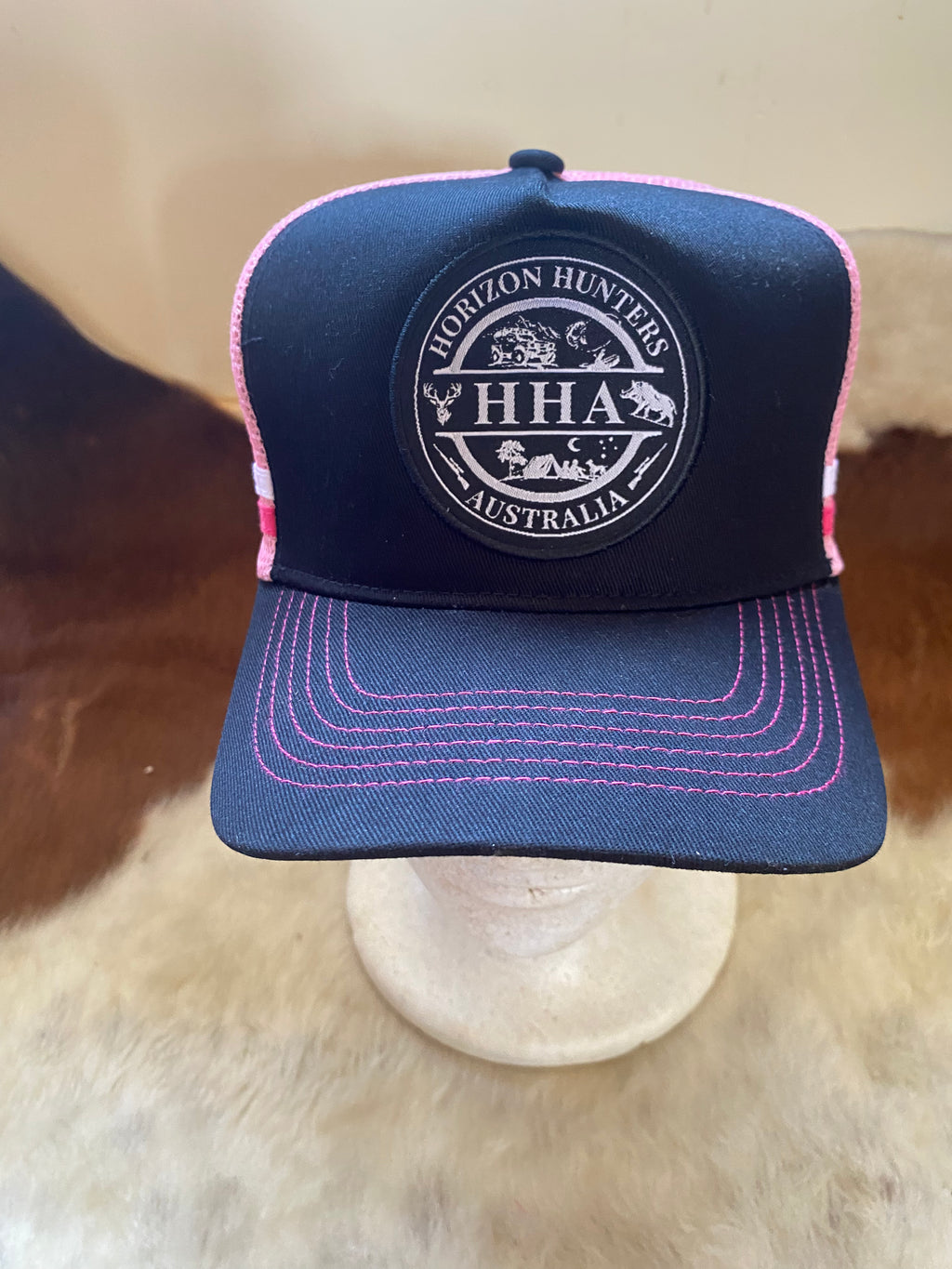 Pink & Black Sunset graphic Trucker Cap