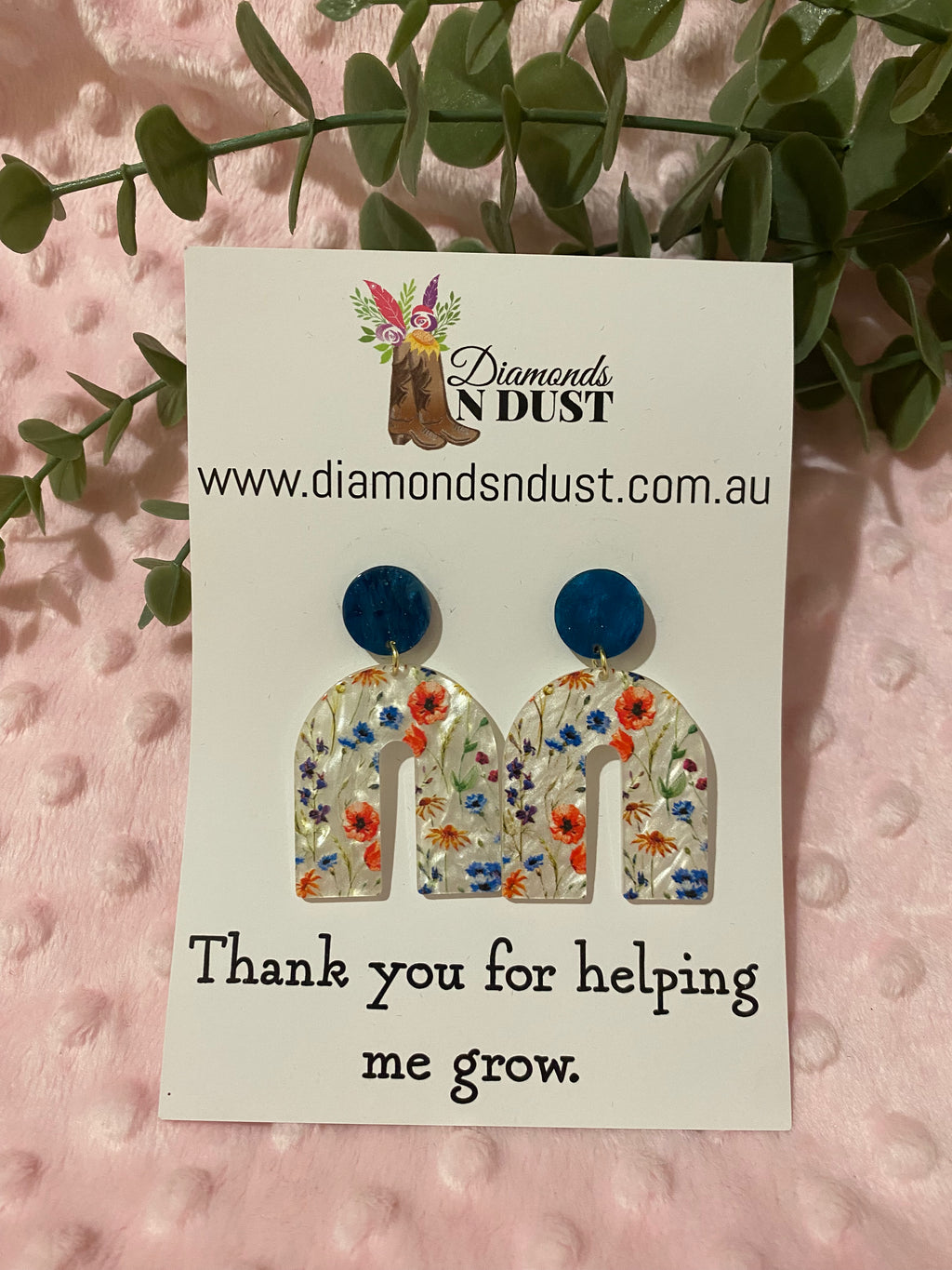 Dangle Earrings - Teacher Gifts “Thank you for helping me grow” - 5 design options