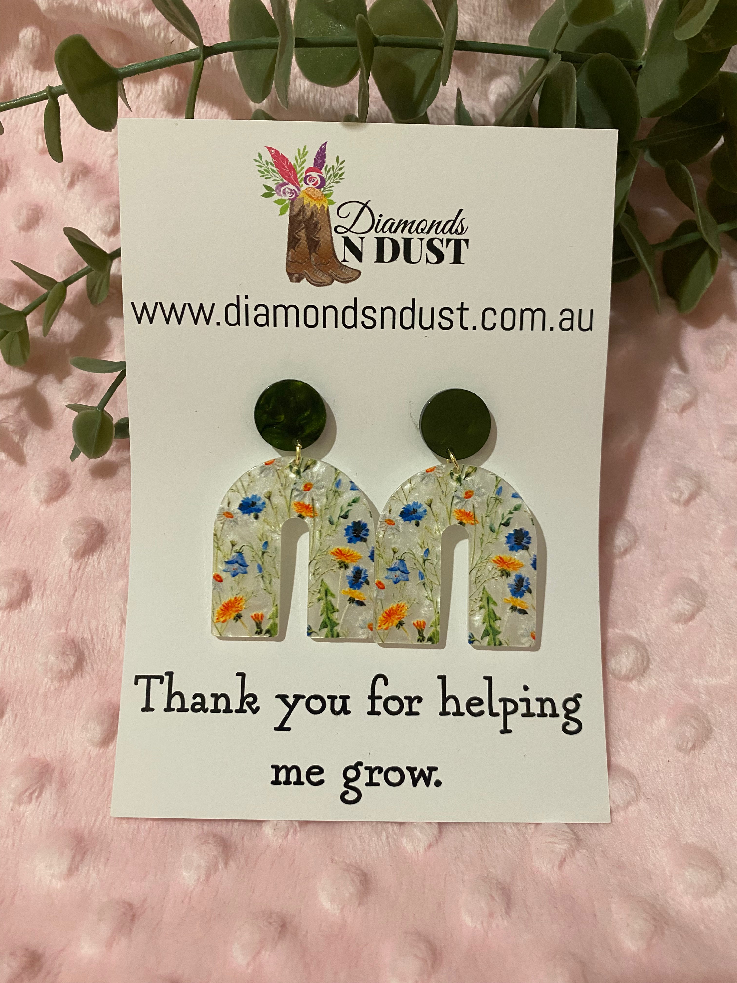 Dangle Earrings - Teacher Gifts “Thank you for helping me grow” - 5 design options