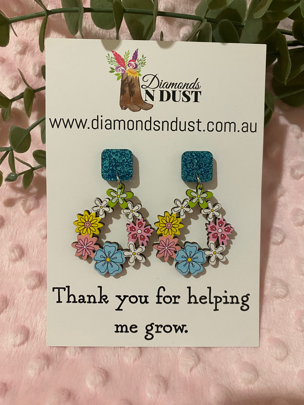 Dangle Earrings - Teacher Gifts “Thank you for helping me grow” - 5 design options