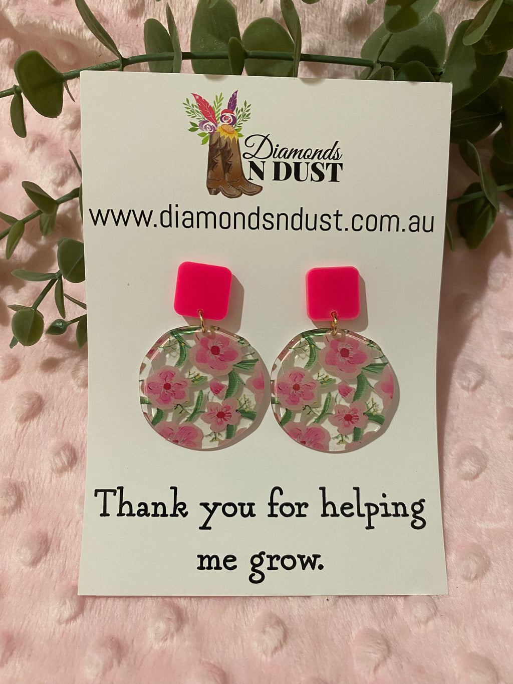 Dangle Earrings - Teacher Gifts “Thank you for helping me grow” - 5 design options