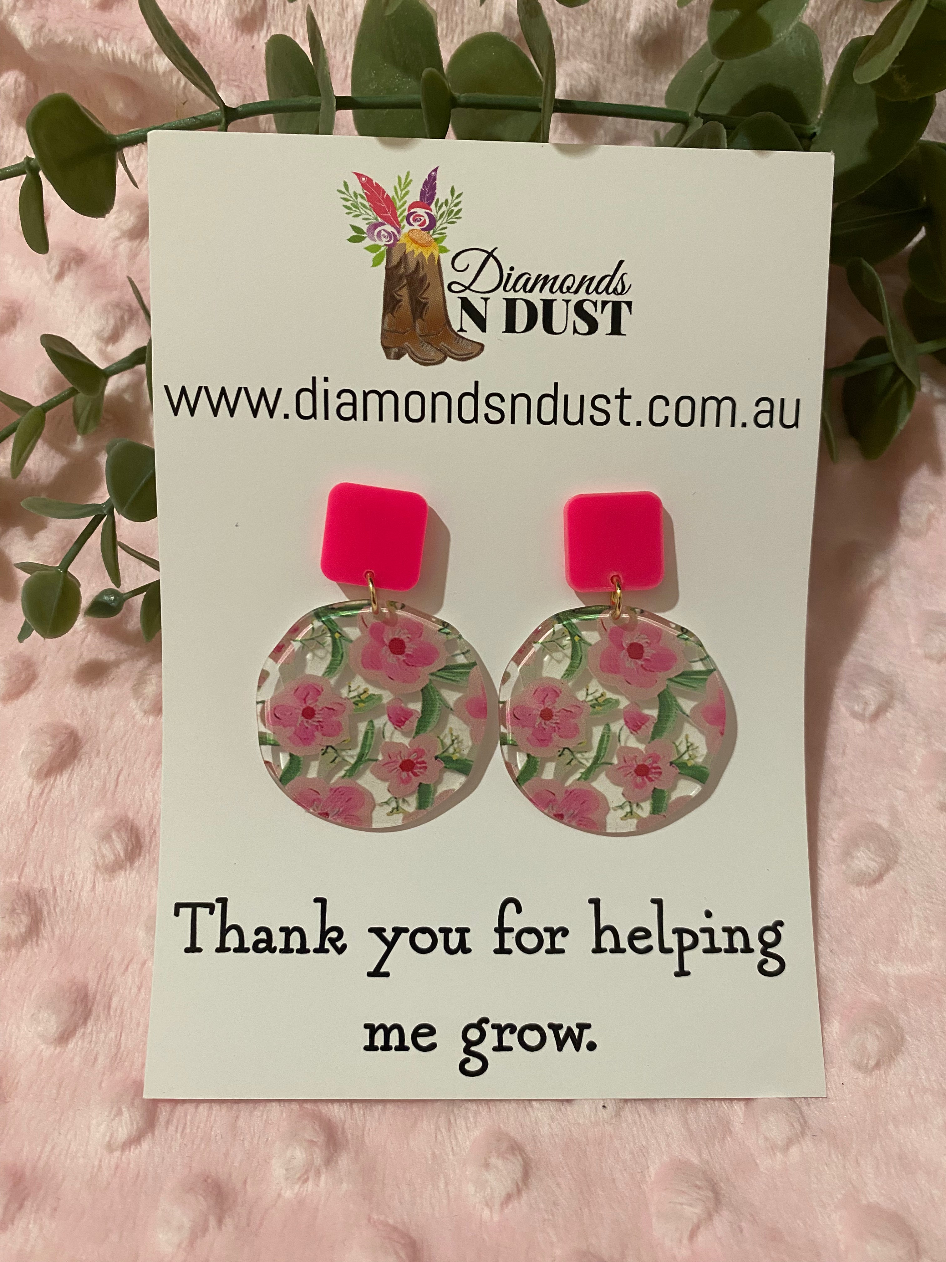 Dangle Earrings - Teacher Gifts “Thank you for helping me grow” - 5 design options