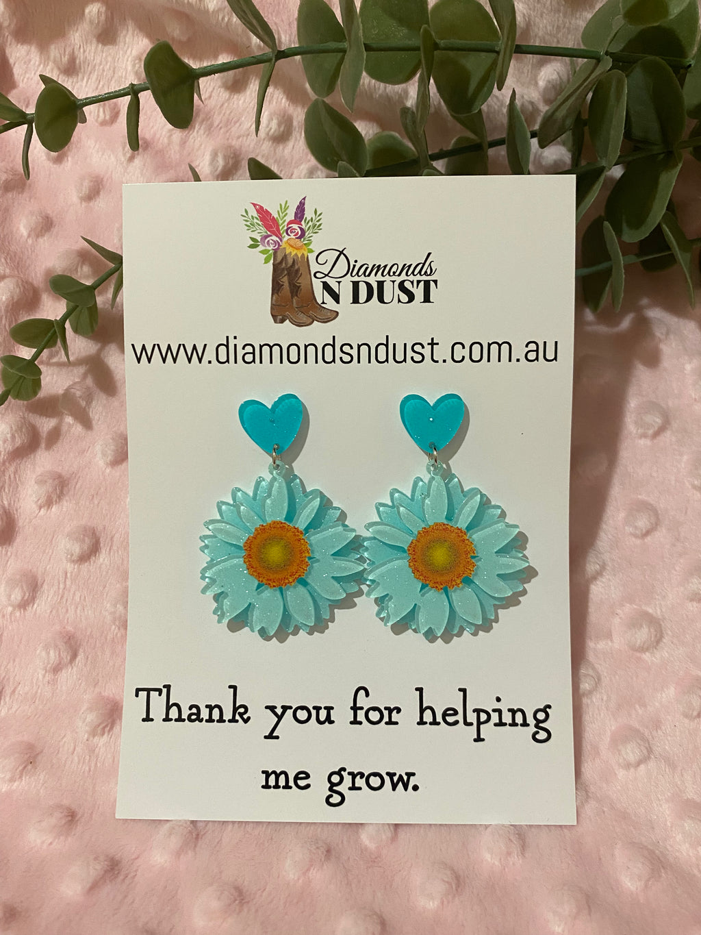 Dangle Earrings - Teacher Gifts “Thank you for helping me grow” - 5 design options