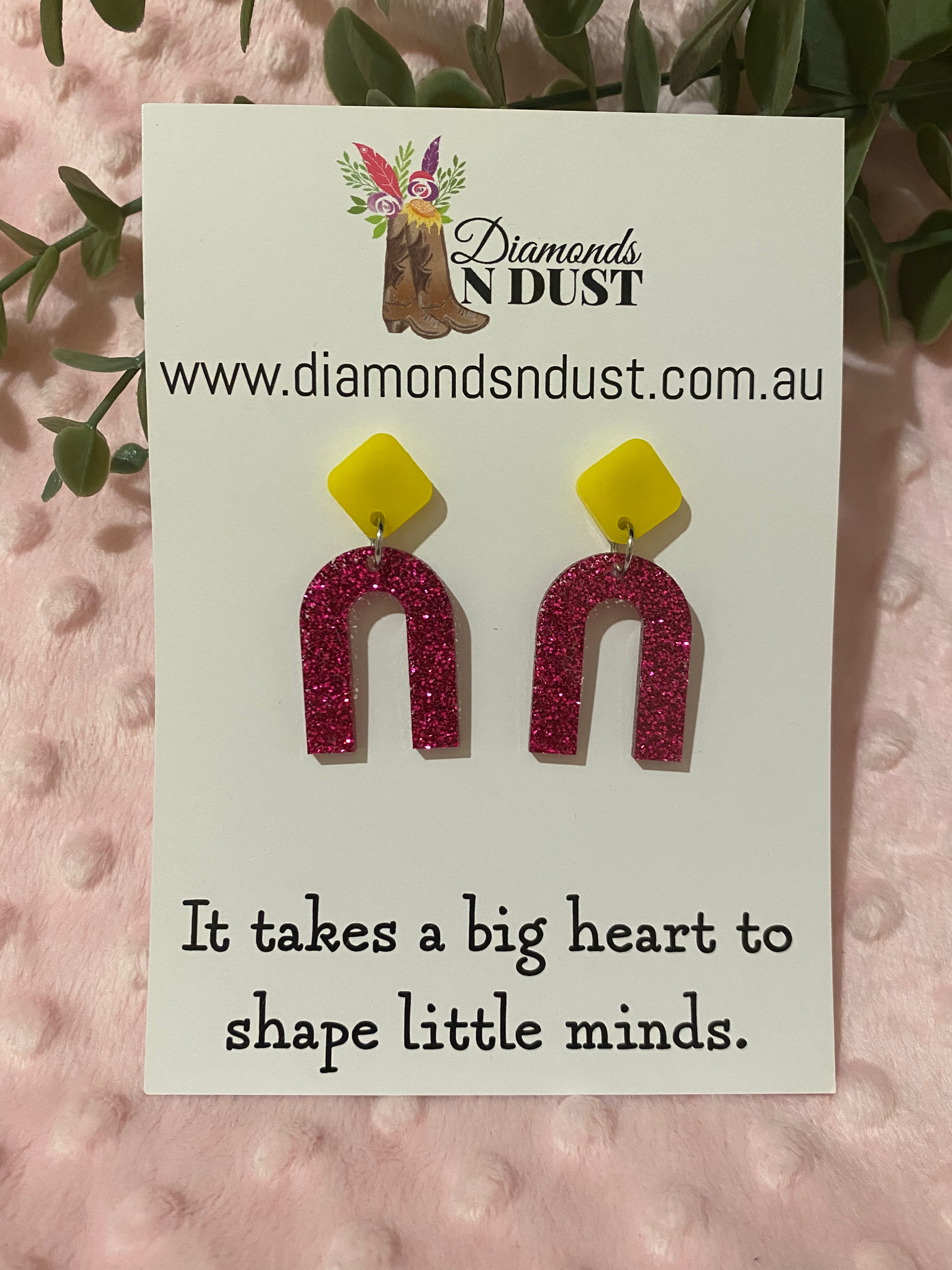 Dangle Earrings - Teacher Gifts “It takes a big heart to shape little minds” - 5 design options