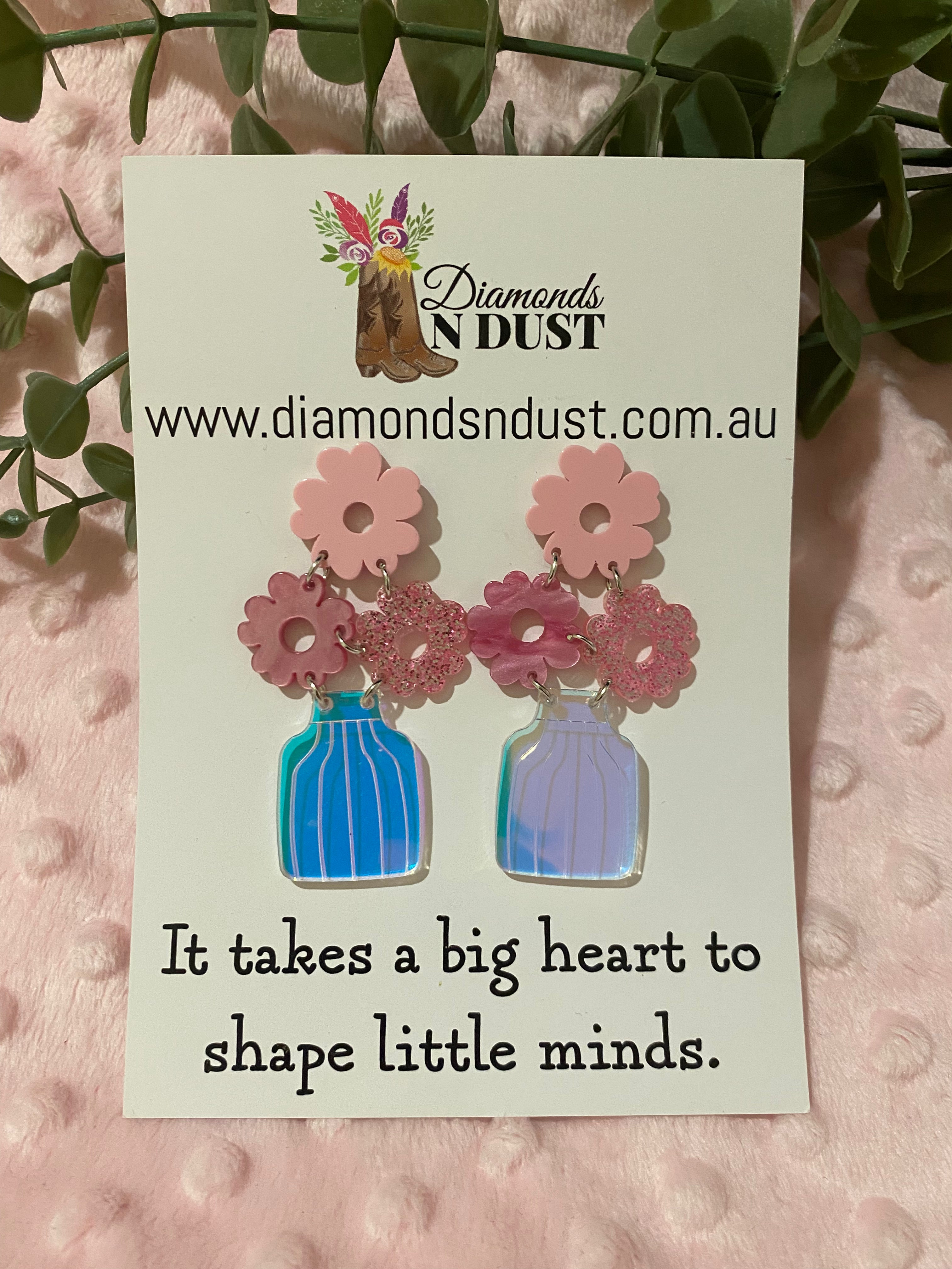 Dangle Earrings - Teacher Gifts “It takes a big heart to shape little minds” - 5 design options