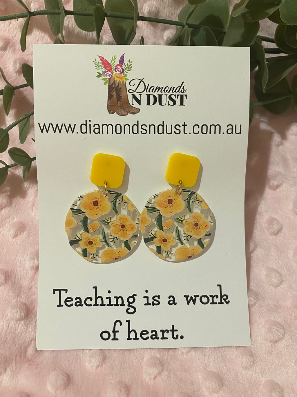 Dangle Earrings - Teacher Gifts “Teaching is a work of heart” - 4 design options
