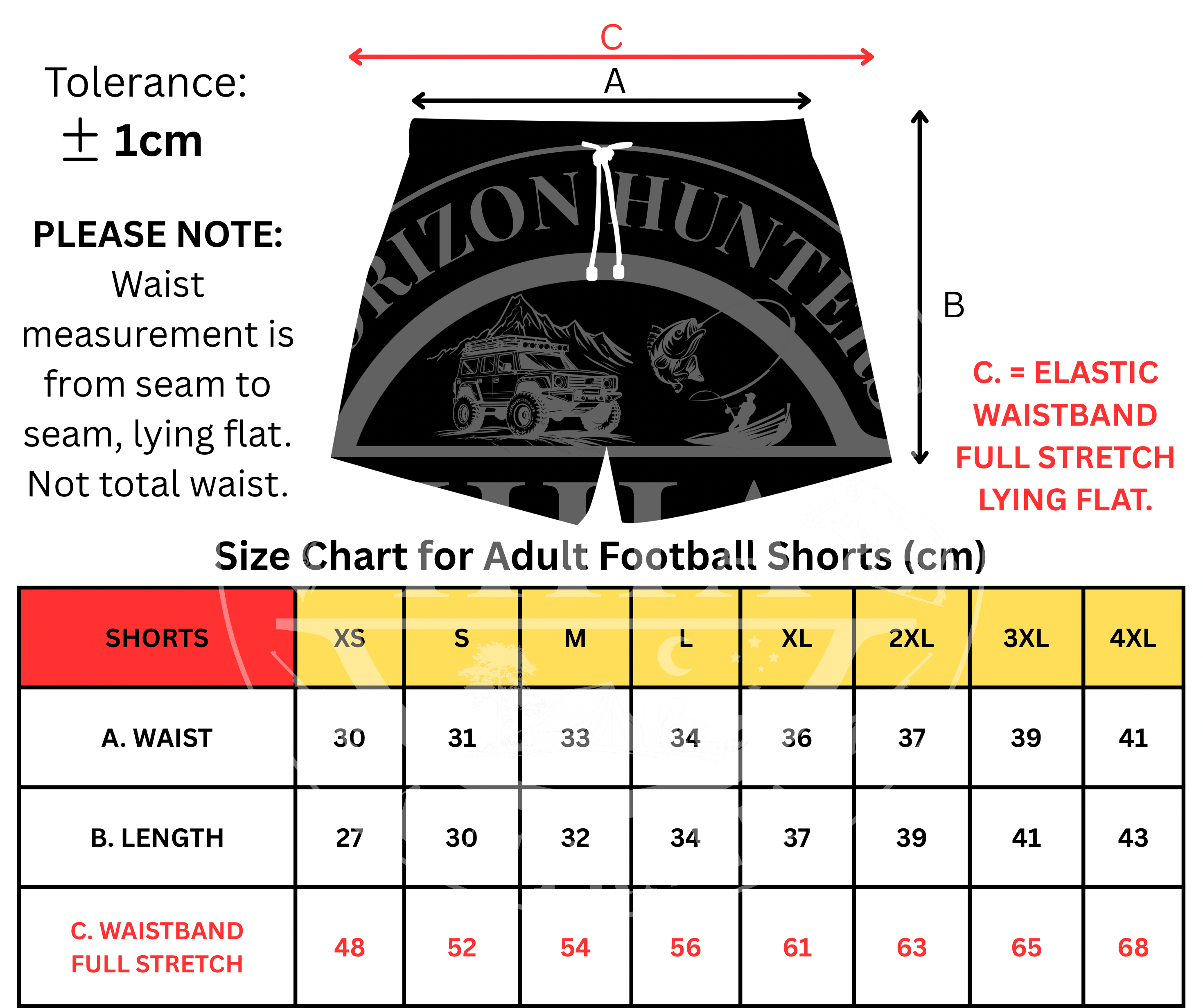Footy Shorts - Green, Yellow & Black - Zip pockets & Belt Loops