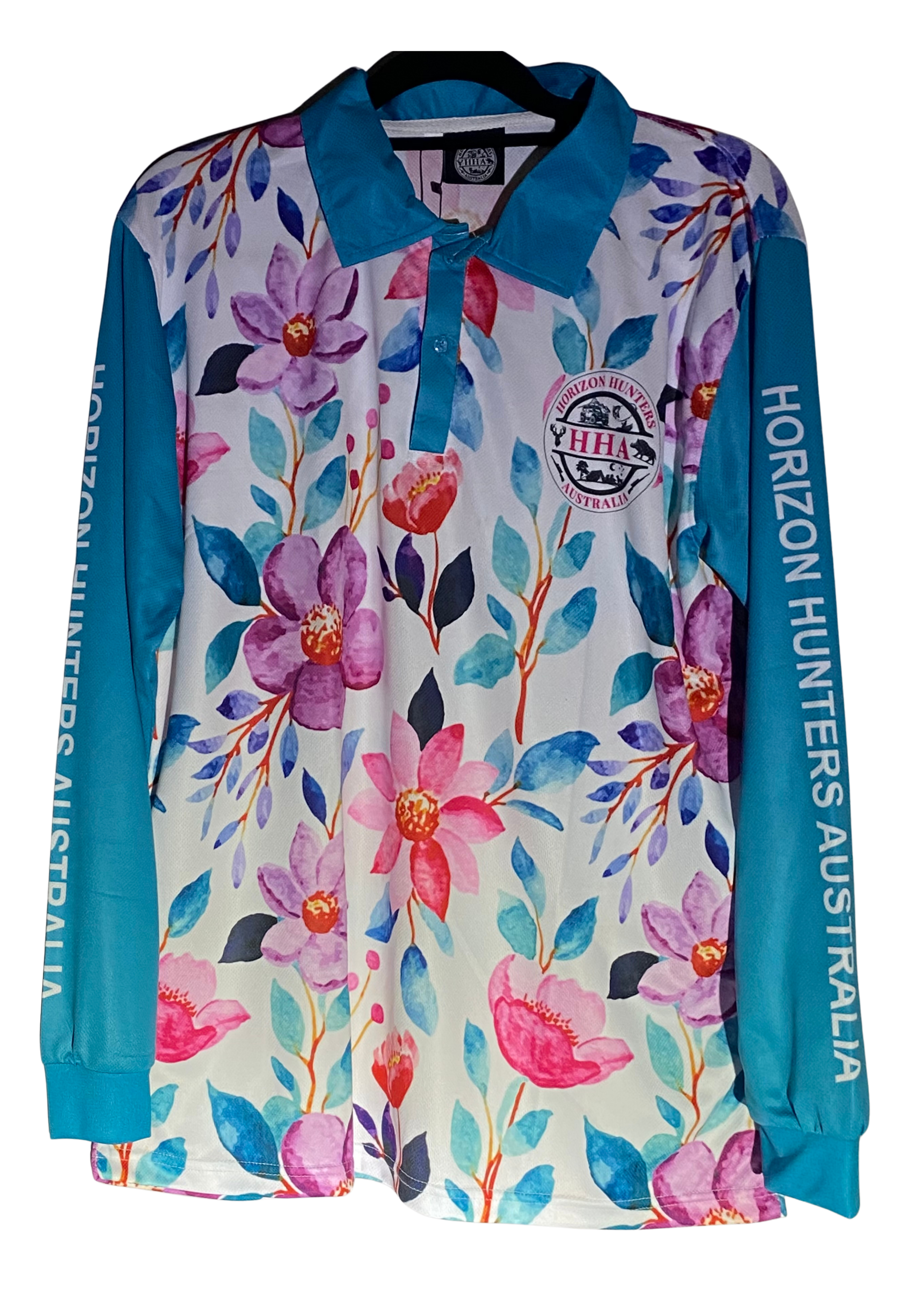 Kids - Fishing Shirt - Teal & Floral - size 0-12 - light weight fabric