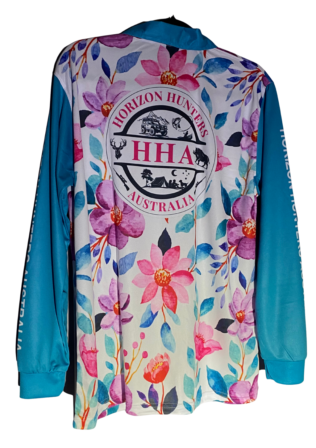 Kids - Fishing Shirt - Teal & Floral - size 0-12 - light weight fabric